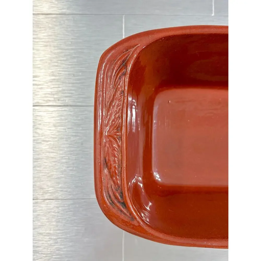 Vintage Gourmet Topf 1980 Made In USA Bread Loaf Clay Baking Dish Glazed